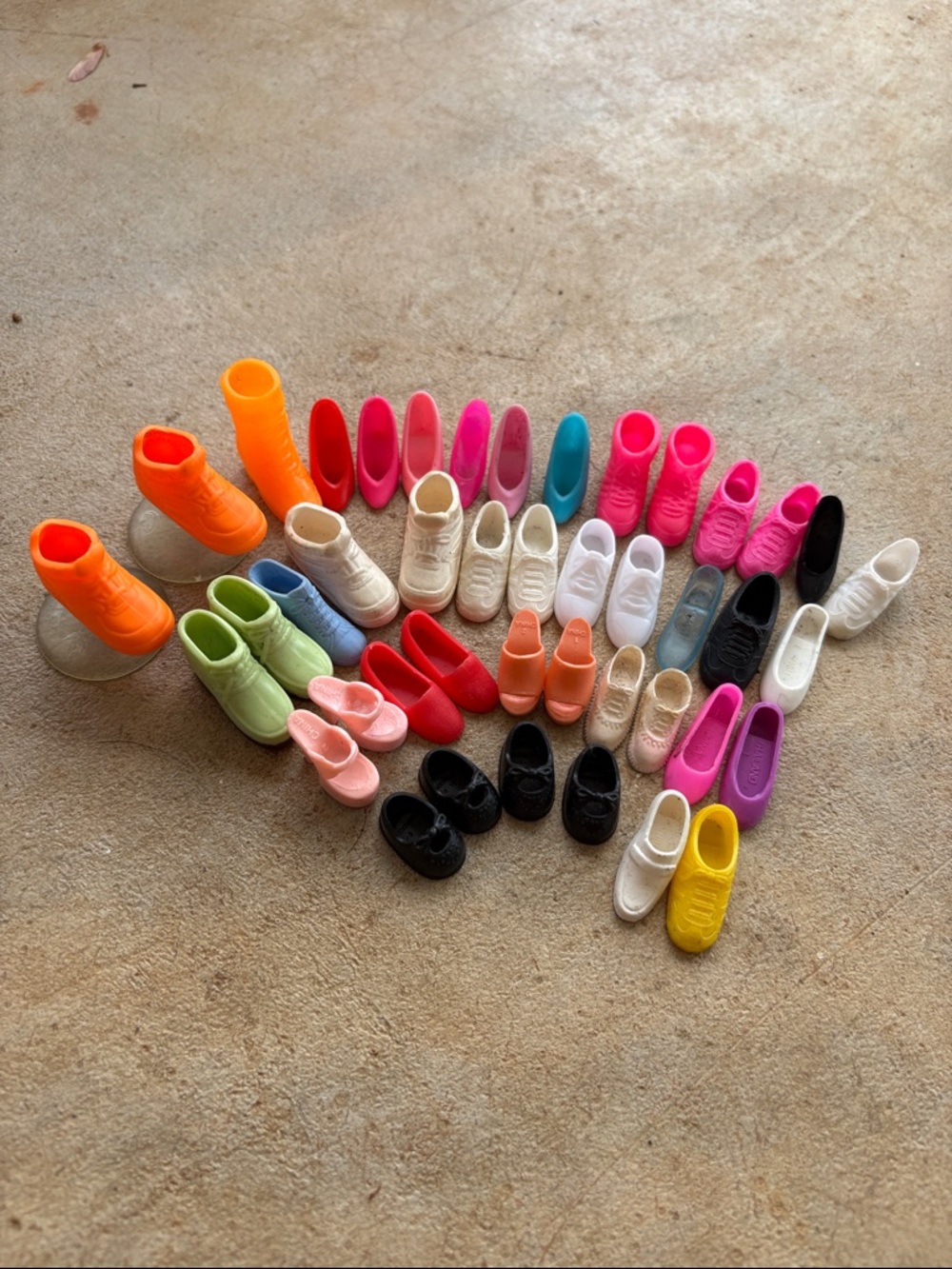Assorted 1990s Barbie Shoes Lot  Bright Colors Singles & Pairs